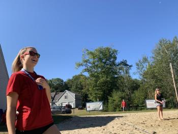 Aleeya Jones serves as down referee. SUSAN JOHNS/Wiscasset Newspaper