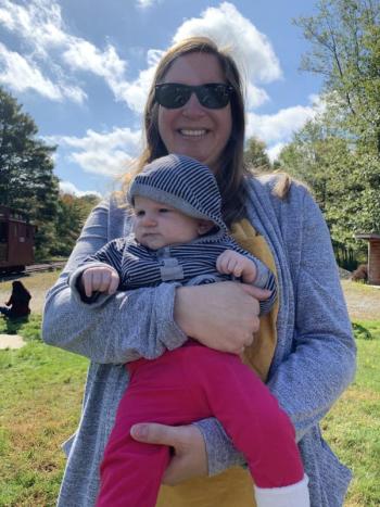 Raleigh, North Carolina’s Kate Wapner and daughter Penelope, 3 months. SUSAN JOHNS/Wiscasset Newspaper