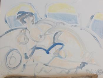 “Blue Book On Boat” - 40” X 30” - acrylic on canvas - Douglas Gimbel - 2019 Douglas Gimbel - 2019
