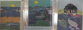 Paper collage greeting cards by Kallena.