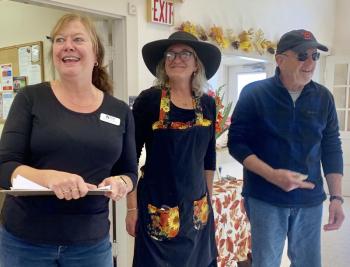 Food judges, from left, Monique McRae, Elizabeth Palmer and Leo Egan. SUSAN JOHNS/Wiscasset Newspaper