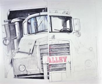 “Danny’s Truck” - (1998/99) - pencil & colored pencil - 20” x 24½" - Brenda Bettinson. Melville McLean photo Brenda Bettinson