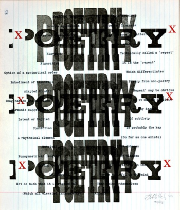 “Poetry,” letterpress on ledger paper, 9.5” X 11”, Greg Shattenberg Greg Shattenberg