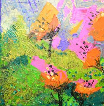 Not all of the Art in the Square paintings depict winter and the holidays ... some, like this acrylic “Summer Dreams,” (2018) by Jessica Nadeau, are alive with the color of the warmer months! File photo Jessica Nadeau