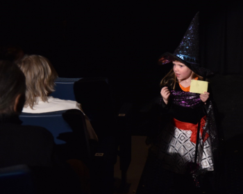 A child witch in the costume contest parade. Bob Crink photo