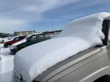 A parking lot at Wiscasset Municipal Airport Jan 23. SUSAN JOHNS/Wiscasset Newspaper