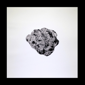 Adam Antonio Montoya - Drum Mountain (Lapis) - 22" x 22 stone/photo lithograph - 2015. Courtesy of the venue Adam Antonio Montoya -