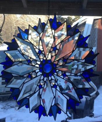 Final version of this snowflake-like beauty! Dick Macdonald, Macdonald Stained Glass. Courtesy of the artist Dick Macdonald, Macdonald Stained Glass