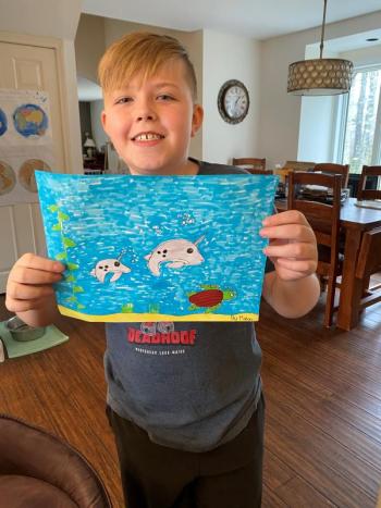 A picture for a nursing home resident. Courtesy of Damariscotta Montessori