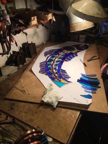 Commission in progress. Dick Macdonald, Macdonald Stained Glass. Courtesy of the artist Dick Macdonald, Macdonald Stained Glass