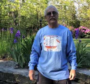 WJD Committee member Pete Ripley models the long sleeve adult T. Mary Ripley photo