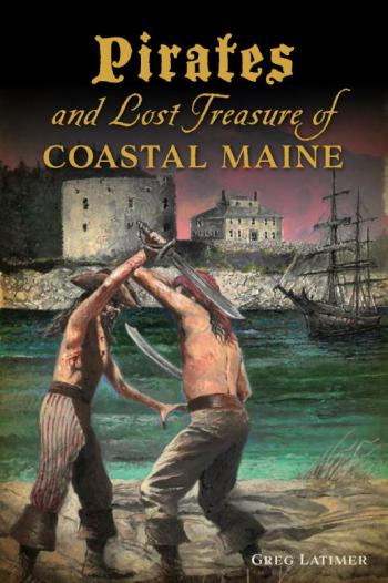 The cover illustration of “Pirates and Lost Treasure of Coastal Maine,” created by Glenn Chadbourne, of Newcastle, who is also Stephen King’s illustrator, used the ballad of Maine pirate Dixie Bull as the basis for his cover artwork. The book is written by Greg Latimer of Waldoboro.