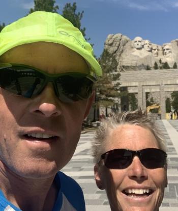 At Mount Rushmore, one of the trip’s five goals. Courtesy of Tim Johnson