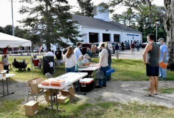 Voters arriving for town meeting were required to check in with ballot clerks. PHIL DI VECE/Wiscasset Newspaper