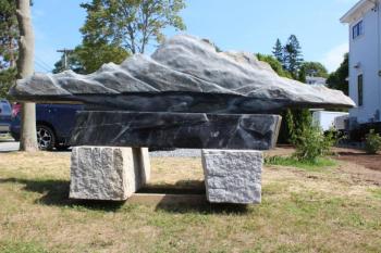 Bill Royall’s “Mountain Lake” at its new location behind Mama D’s. Sophie West photo
