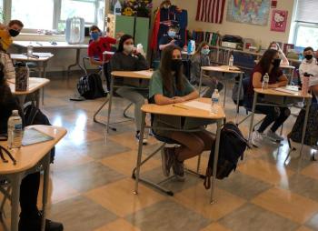 SVRSU students attend class last week, in masks and spaced apart. Courtesy of SVRSU 12