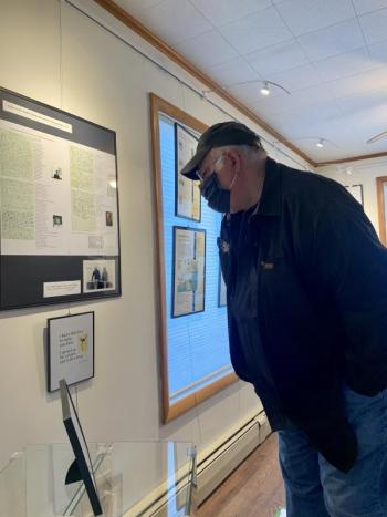 Third Selectman Ross Norton checks out the exhibit. SUSAN JOHNS/Wiscasset Newspaper