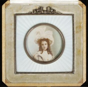 Faberge silver and guilloche enamel frame. Courtesy of Thomaston Place