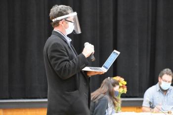 Special Education Director Ken Spinney speaks to the committee. SARAH WHITFIELD/Wiscasset Newspaper