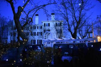 The lighted garden with the Nickels-Sortwell house in the background. SARAH WHITFIELD/Wiscasset Newspaper