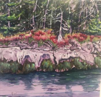 A Jean Kigel work in oil – “Hungry Island Ledges” Jean Kigel