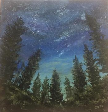 Jim Decker’s acrylic “Starlight, Starbright” Jim Decker