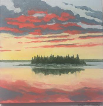 “Ram Island Dusk,” an oil by John Butke John G. Butke