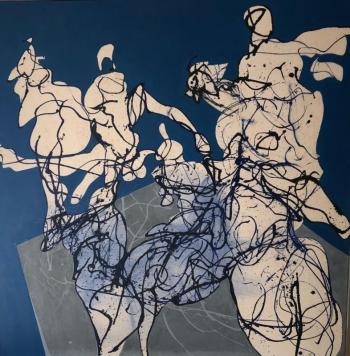 From his abstract works: “Europa” a 60” x 60” in oil. Courtesy of the artist John Butke