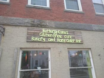 The new location and sign. (Photo courtesy Candice Brady)