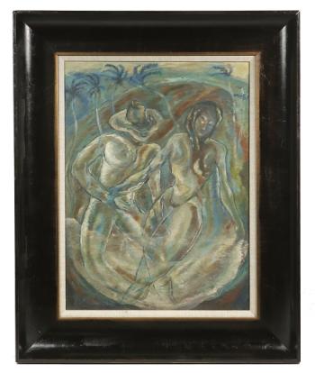 Painting of a dancing couple by Carlos Enriquez. Courtesy of Thomaston Place