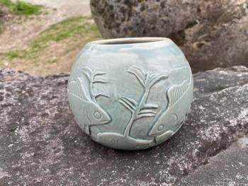 Carved goldfish bowl by Mitchell Lichtenstein. Courtesy photo Mitchell Lichtenstein