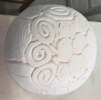 One of Annette Stormont’s hand-built bowls in progress.