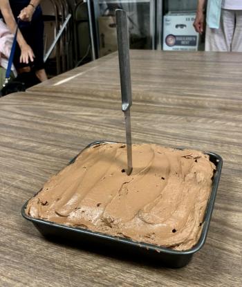 Gretchen Burleigh-Johnson’s vegan chocolate cake. SUSAN JOHNS/Wiscasset Newspaper