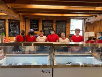 The Blanchard’s Creamery crew in Edgecomb is ready to serve delicious homemade ice cream, yogurt, sorbets, baked goods and coffees at 660 Boothbay Road. Courtesy photo