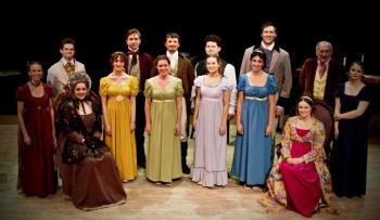 The Heartwood cast of the Kate Hamill adaption of “Pride and Prejudice.” Courtesy of Heartwood