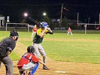 Finn Harkins from Southport is batting against Mt. Ararat in a closely contested game. Courtesy of Shanon Cotta