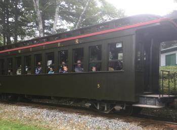 Passengers aboard car #5. LISA KRISTOFF/Boothbay Register