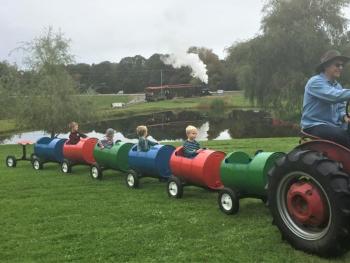 Trains were running, kids were smiling ... a mighty fine October day indeed. LISA KRISTOFF/Boothbay Register