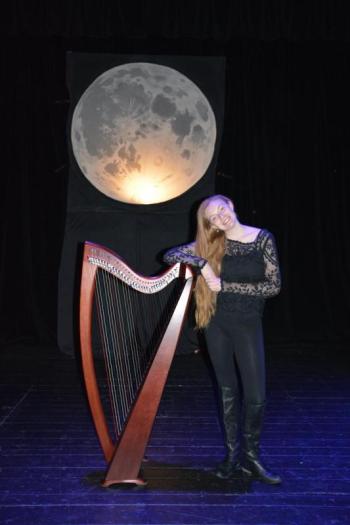 Rhiannon Ramsey-Brimberg at the Opera House in 2014, the year she shared the stage with Carlos Nunez. Debra Ramsey photo Harpist Rhiannon Skye