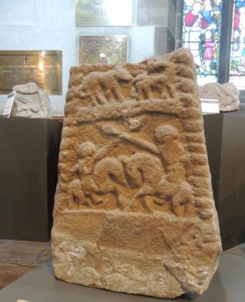 10th century Anglo-Scandinavian Sculpture from Neston and displayed at St. Bridget’s Church, West Kirby, Merseyside, England. Danica Ramsey-Brimberg photo