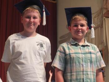 Jax Marshall, left, and Jackson Zehm received the Edgecomb Eddy Academic Award. BILL PEARSON/Boothbay Register