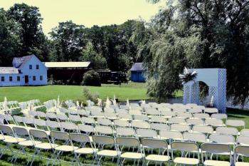 Ceremony seating at Boothbay Railway Village Museum. Courtesy of Lori Reynolds