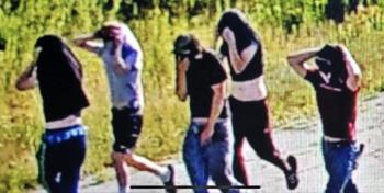 Wiscasset police posted this photo of five individuals who may be involved with a Mason Station theft, burglary and vandalism case. Police Chief Larry Hesseltine believes the crime occurred between Sunday afternoon and Tuesday night. The Central Maine Power security camera took the photos on July 24. Courtesy photo