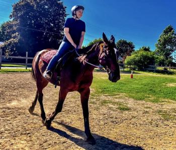 Angelina Puiia, 12, goes riding June 21, the evening before the stroke. Courtesy of Samantha Crawford