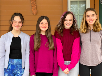CTL sixth and eighth graders receive high honors for poetry. From left, Octavia Aurora, Mary Philbrick, Ori Taylor and Karen Higgins. Courtesy of CTL