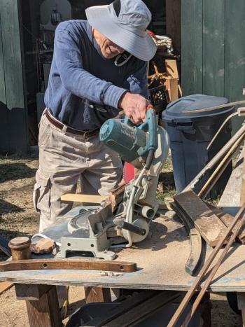 At work in his studio in Boothbay Harbor. CANDI JONETH/Boothbay Register