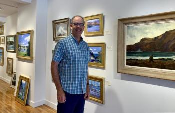Wiscasset Bay Gallery founder Keith Oehmig in the gallery Aug. 11. SUSAN JOHNS/Wiscasset Newspaper