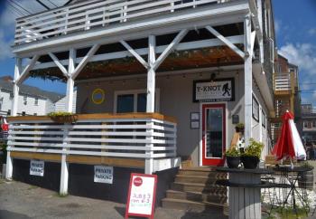 The entrance to Y-Knot on the Water Gourmet Eatery in downtown Damariscotta. In addition to a menu featuring everything from sandwiches to fish tacos, owners Carol Heaberlin and Mindy Jones also built an ice cream counter that faces Taco Alley for those who want to go straight to dessert. Johnathan Riley photo