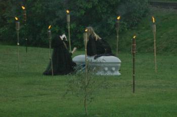 Spooky scene captured from a ghost train past at Boothbay Railway Village. File photo