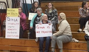 About 80 people attended the Wiscasset School Committee’s special meeting discussing the potential dismissal of Principal Gina Stevens on Nov. 13. BILL PEARSON/Boothbay Register